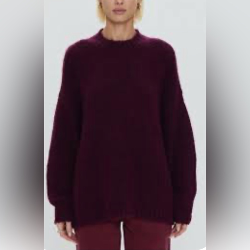 Pistola Carlen Mock Neck Oversize Sweater Size Small in Aubergine New